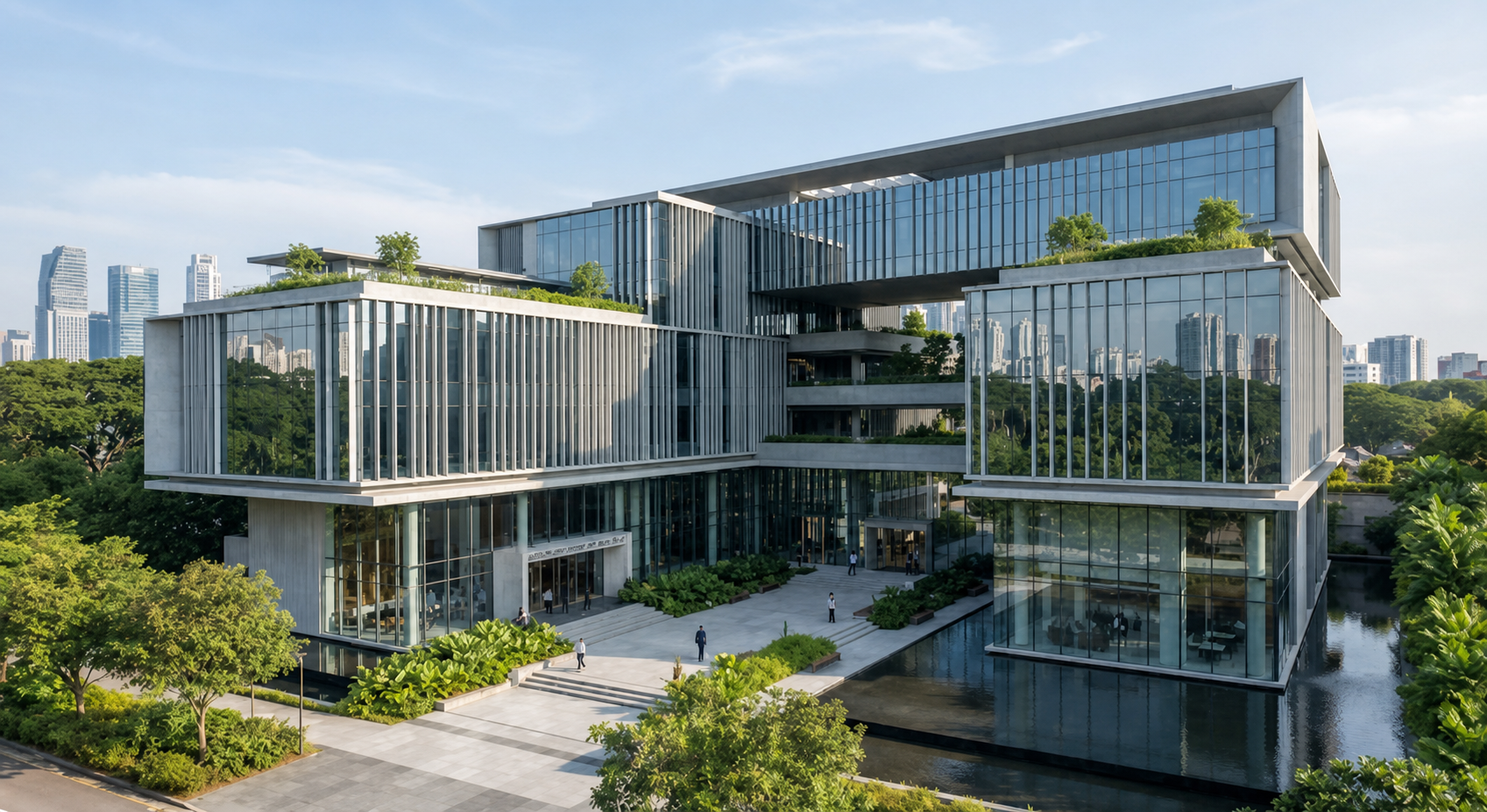 Contemporary campus setting for research and exchange